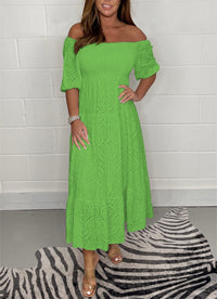 Giselle - Besticktes Freizeitkleid – Grün