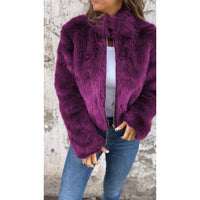 Lasithra | PU Bond Jacke mit hohem Kragen und Reißverschluss – lila