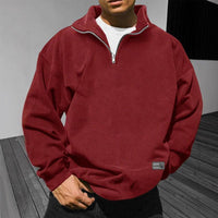 Fabian | Stilvolles Herren Sweatshirt mit Stehkragen – Rot