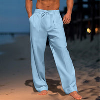Jürgen | Herren Lockere Hose mit Kordelzug – Hellblau
