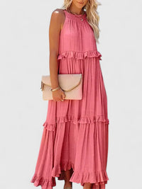 Julia | Damen Elegantes Drapiertes Maxikleid – Rosa