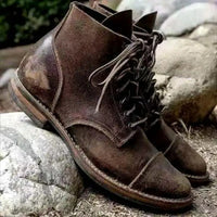 Julian | Herren Robuste Leder Schnürstiefel – Khaki