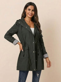 Karin | Damen Wasserabweisende Windbreaker Regenjacke – Dunkelgrau