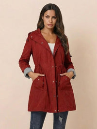 Karin | Damen Wasserabweisende Windbreaker Regenjacke – Rot