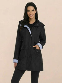 Karin | Damen Wasserabweisende Windbreaker Regenjacke – Schwarz