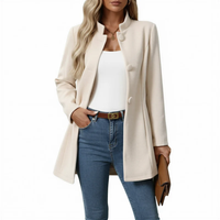 Karoline | Langer Eleganter Trenchcoat – Creme