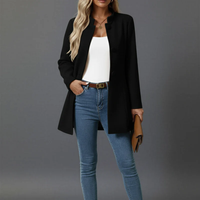 Karoline | Langer Eleganter Trenchcoat – Schwarz