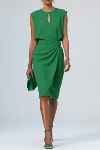 Katharina | Midikleid mit Schlüsselloch-Ausschnitt – Grün