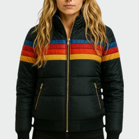 Elisabeth | Damen Bequem Wasserdichte Steppjacke – Schwarz