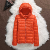 TEODORA - GESTEPPTE JACKE MIT KAPUZE – Orange