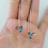 Kolibri Emaille- & Zirkonia-Ohrringe – Blau