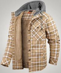 Henry | Herren Gefütterte Karierte Hemdjacke – Khaki