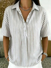Kirra | Sportliche Polokragen Bluse – Grau