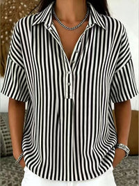 Kirra | Sportliche Polokragen Bluse – Schwarz