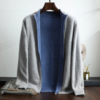 Klassische Herrenjacke mit Reißverschluss | Herbst – Hellgrau