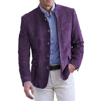 Konrad | Herren klassische Jacke mit Knopfverschluss – Lila