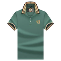 Konrad | Herren Poloshirt mit Karo-Kragen und Stickerei – Grün
