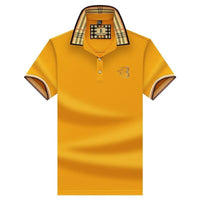 Konrad | Herren Poloshirt mit Karo-Kragen und Stickerei – Gelb