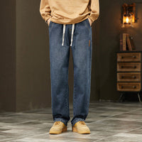 MIKE - GERADE JEANS IM JAPANISCHEN STIL – Dunkelblau