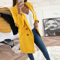 Lässiger Herbstmantel für Damen | Lang – Gelb