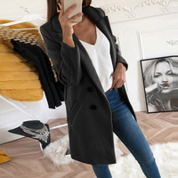 Lässiger Herbstmantel für Damen | Lang – Schwarz