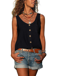 Lässiges ärmelloses Damen-Tanktop | Elegante – Schwarz