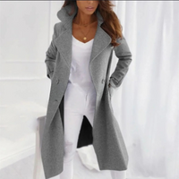 Langer Wintermantel für Damen | Warme – Grau