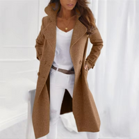 Langer Wintermantel für Damen | Warme – Khaki