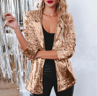Damen-Blazer mit Glanzbesatz | klare Abendstruktur – Gold