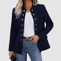 Lea | Damen Stilvoller Zweireihiger Blazer – Marine