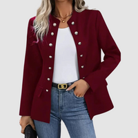 Lea | Damen Stilvoller Zweireihiger Blazer – Rot