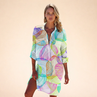Lena | Lockeres Hemdkleid mit Knopfleiste – Regenbogen Muschel