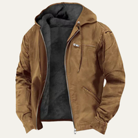 Leon | Herren Gefütterte Warme Kapuzenjacke – Khaki