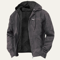 Leon | Herren Gefütterte Warme Kapuzenjacke – Grau