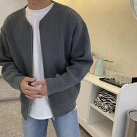 Leon | Herren Gemütliche Strickjacke – Grau