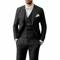 Leonardo | Herren Dreiteiliger Hochzeitsanzug – Schwarz