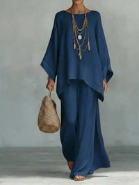 Lieselotte | Damen Oversized Poncho Set – Marine