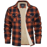 Luca | Herren Warme Hemdjacke mit Sherpa Futter – Orange
