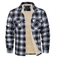 Luca | Herren Warme Hemdjacke mit Sherpa Futter – Schwarz