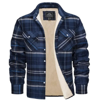 Luca | Herren Warme Hemdjacke mit Sherpa Futter – Blaugrau