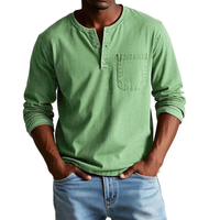 Ludwig | Herren Langarm Henley Shirt – Grün