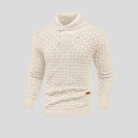 Lukas | Herren Rollkragen Strickpullover mit Zopfmuster – Creme