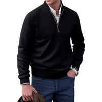 Lukas | Herren Zip Strickpullover – Schwarz