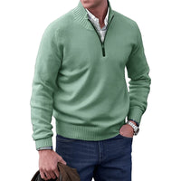 Lukas | Herren Zip Strickpullover – Grün