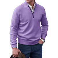 Lukas | Herren Zip Strickpullover – Lila
