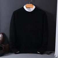 Simon | Herren Klassischer Kaschmirpullover – Schwarz