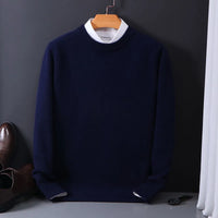 Simon | Herren Klassischer Kaschmirpullover – Blau