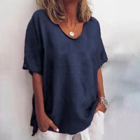 KATHIE - LOCKERES T-SHIRT MIT RUNDHALSAUSSCHNITT – Dunkelblau