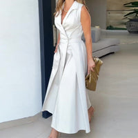 Amancia | V-Neck Midi Dress – Rosa