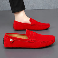 Rutschfeste Wildleder-Halbschuhe – Rot